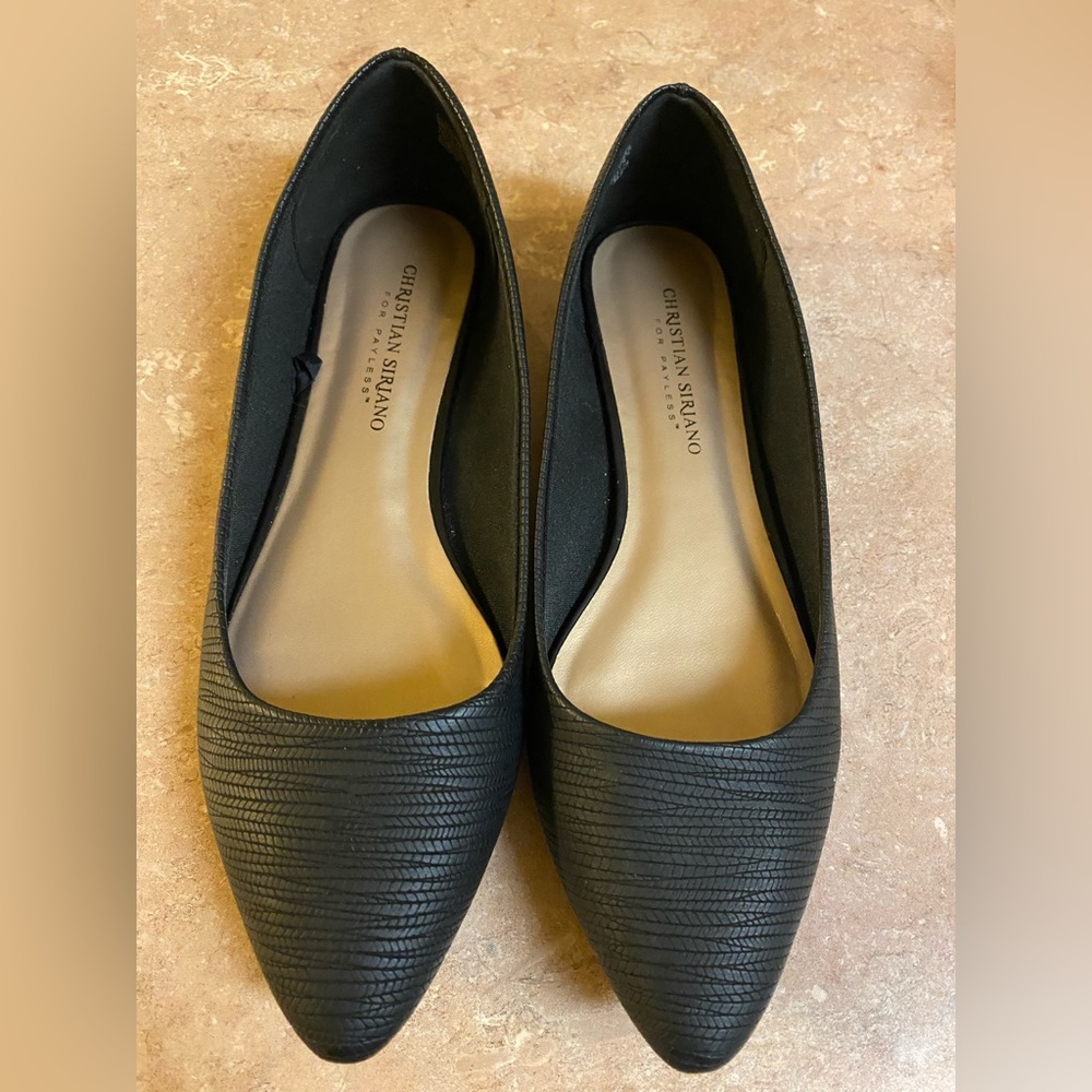 Black Christian Siriano flats.